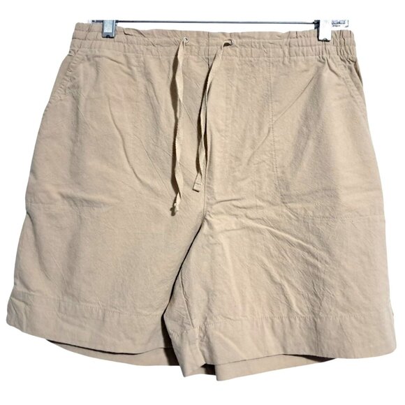 White Stag Pants - White Stag Womens Beige Casual Shorts Size M Cotton Drawstring Waist Pockets Rel